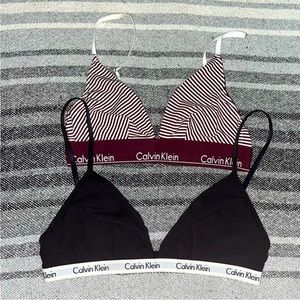 Calvin Klein Bralettes Set of 2 Size small/medium Unlined